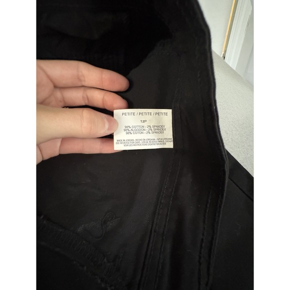 Gloria Vanderbilt Pants Womens 12P Petite Black Straight Leg Stretch Dressy Work - Picture 3 of 4